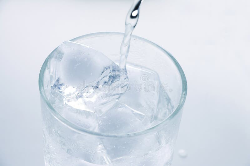 Pour Water into Ice in the Glass Stock Image Image of fresh, healthy 77234343