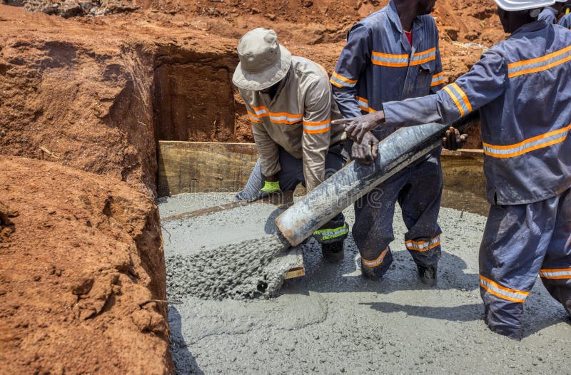 Pouring concrete stock photo. Image of landscape, dirt 269340058