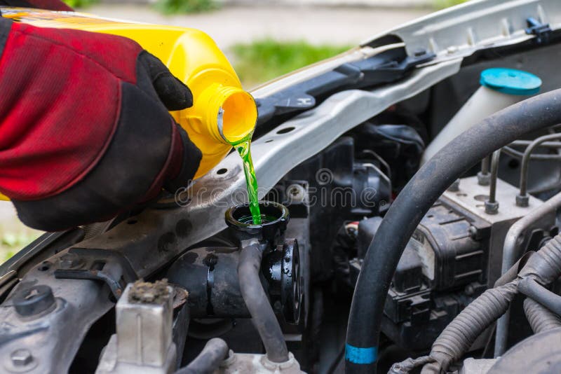 Pouring coolant