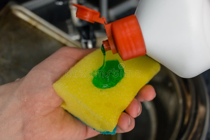 520 Green Dishwasher Liquid Sponge Stock Photos Free & RoyaltyFree