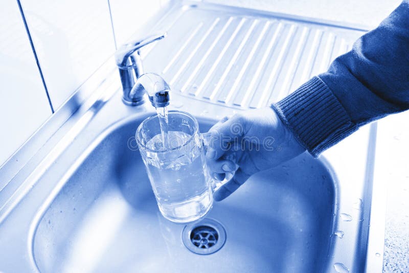 Pouring fresh Tap Water stock image. Image of clear, pollution 35844529