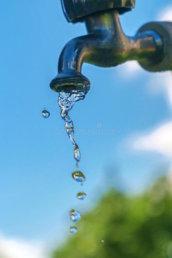 Pouring Fresh Water from the Metal Tap Stock Image - of design, drink: 217765337