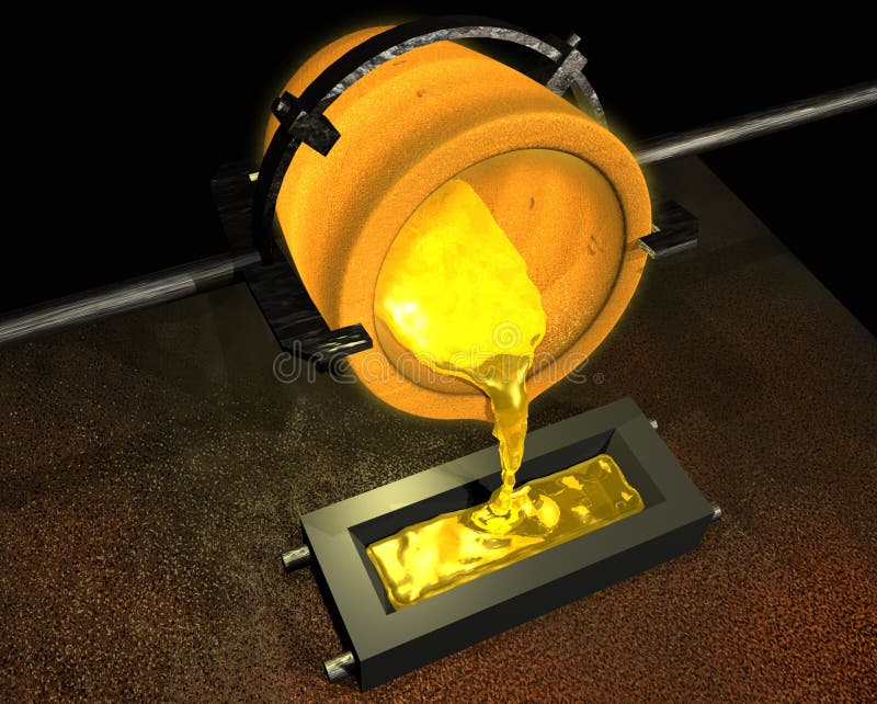 Pouring gold stock illustration. Illustration of pure 5074849