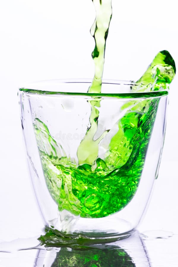 Pouring Green Water In To Clear Glass Stock Photo Image of drinking, freshness 57586362