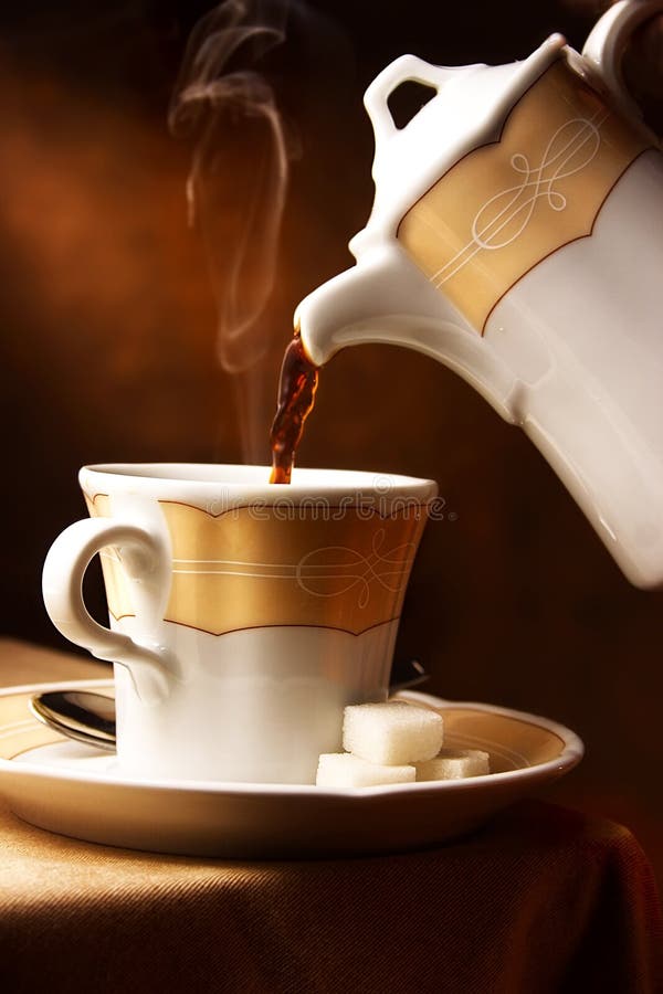 Hot Coffee Pouring in a Cup Stock Image Image of still refreshment 