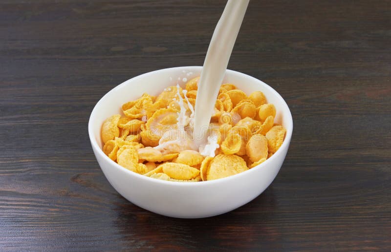 Milk With Corn Flakes For Breakfast Stock Image - Image of meal, food ...