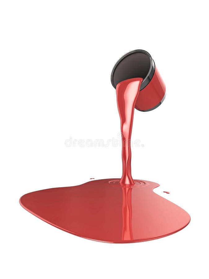 An open tin can with spilled red paint Royalty Free Vector