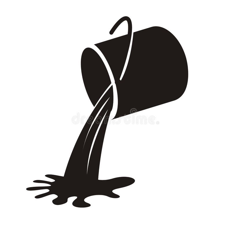 Paint bucket pouring icon stock vector. Illustration of concept 136790482