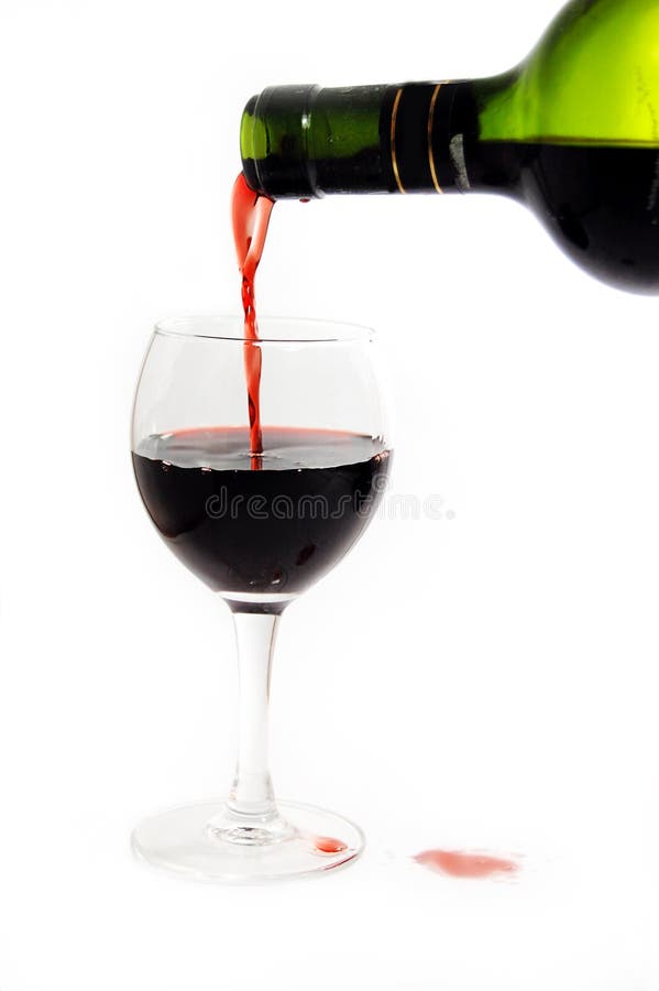 Pouring red wine