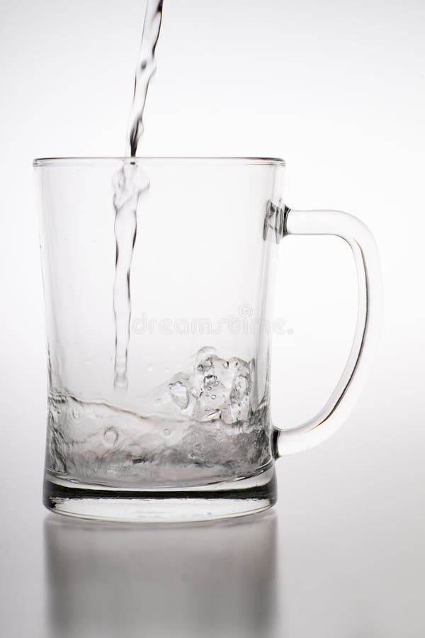Pouring Water into a Mug. Glass Container for Weak Carbonated Alcohol Stock Image Image of