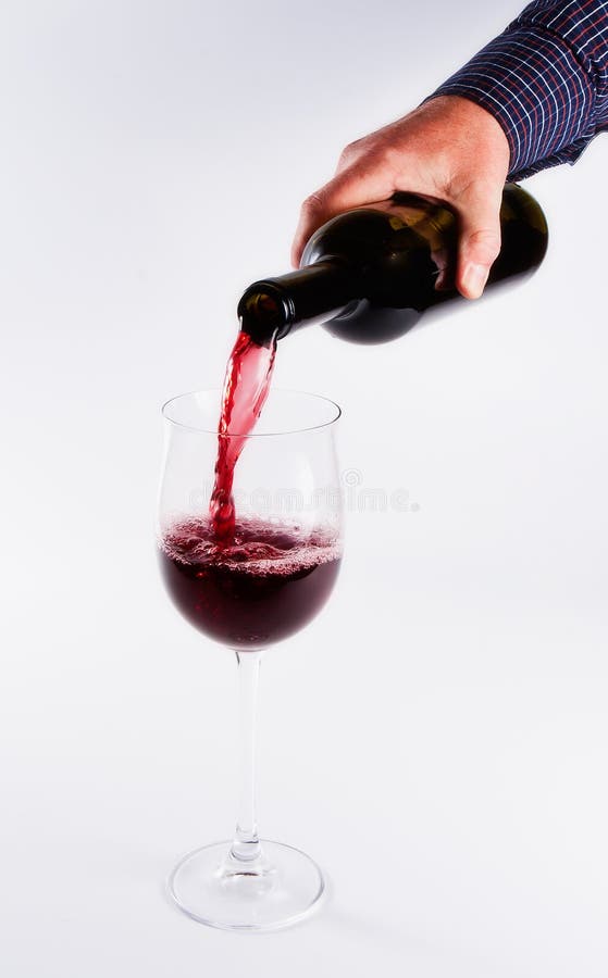 Pouring wine in glass