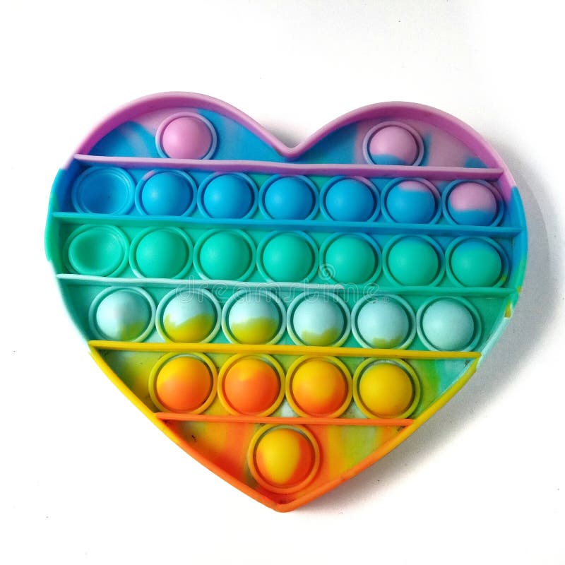 Jouet Sensoriel Coloré Fidget Push Pop It Heart Sur Fond