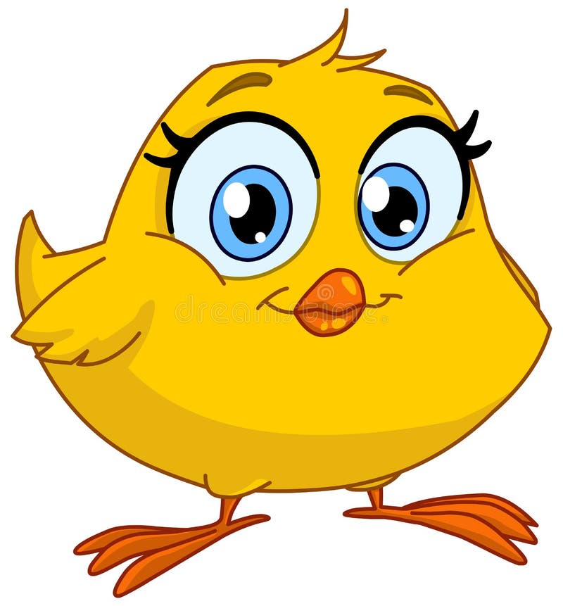 Illustration of a cute smiling chick. Illustration of a cute smiling chick