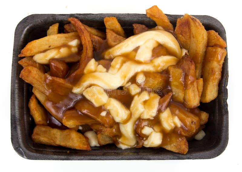 Poutine quebec meal with french fries royalty free stock image