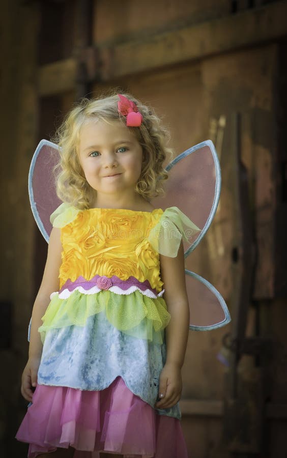 Pouting Toddler in Fairy Halloween Costume royalty free stock photos Pouting Toddler in Fairy Halloween Costume royalty free stock photos