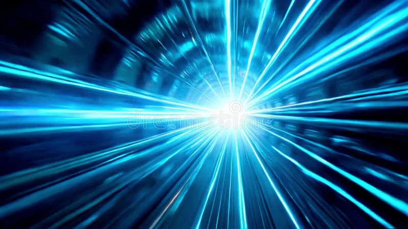 POV de alta velocidad dentro del núcleo interior de un acelerador de partículas futurista. libre illustration