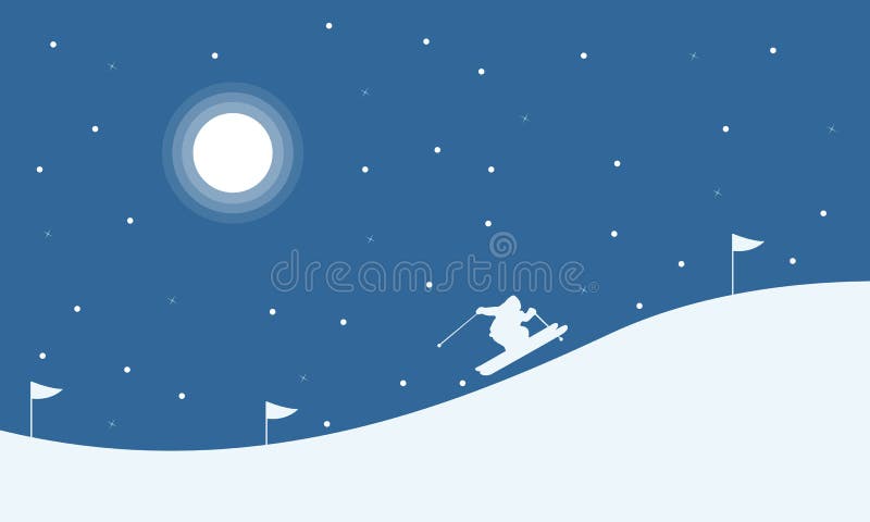 Povos da paisagem do Natal que esquiam no monte ilustração royalty free Povos da paisagem do Natal que esquiam no monte ilustração royalty free