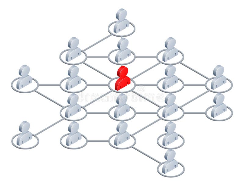 Conceptual illustration of a network of people linked together like the internet or social media network. Conceptual illustration of a network of people linked together like the internet or social media network