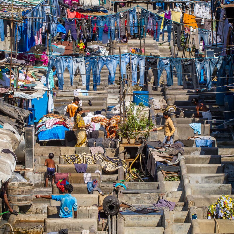 Povos em Dhobi Ghat fotos de stock royalty free Povos em Dhobi Ghat fotos de stock royalty free