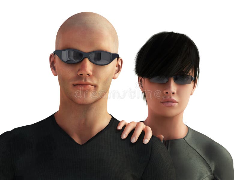 Pessoas de preto ilustração do vetor