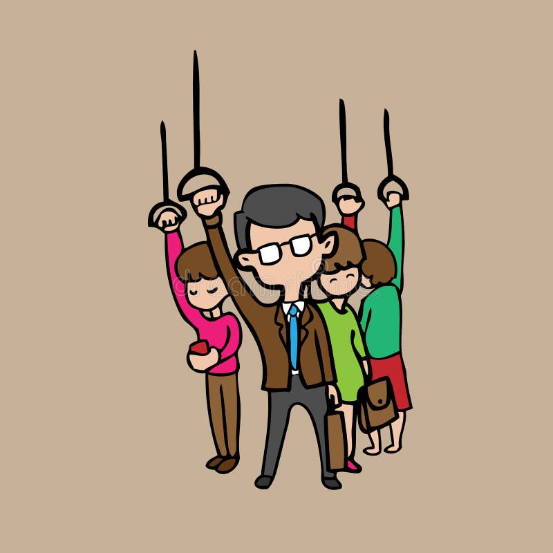 Povos no trem do transporte público ilustração do vetor Povos no trem do transporte público ilustração do vetor