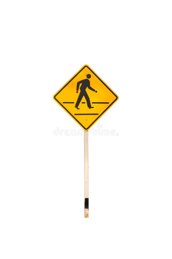 Povos que cruzam o sinal de estrada no branco isolado fotografia de stock royalty free Povos que cruzam o sinal de estrada no branco isolado fotografia de stock royalty free