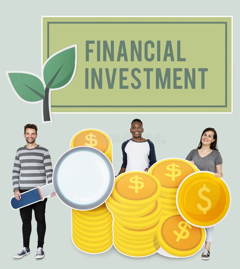 Povos que guardam entalhes financeiros do cartão ilustração stock Povos que guardam entalhes financeiros do cartão ilustração stock