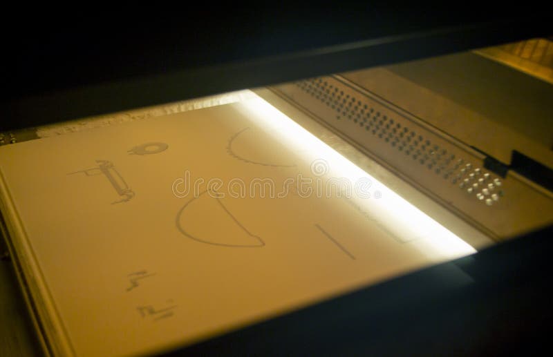 Powder 3D Printer Printing Models from White Powder Polyamide Closeup