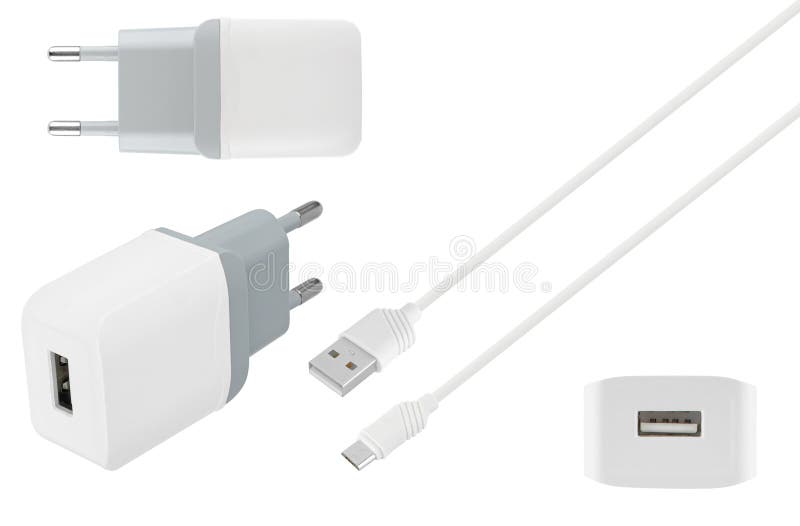 Power Adapter for Phone Tablet, Phone Accessory on White Background