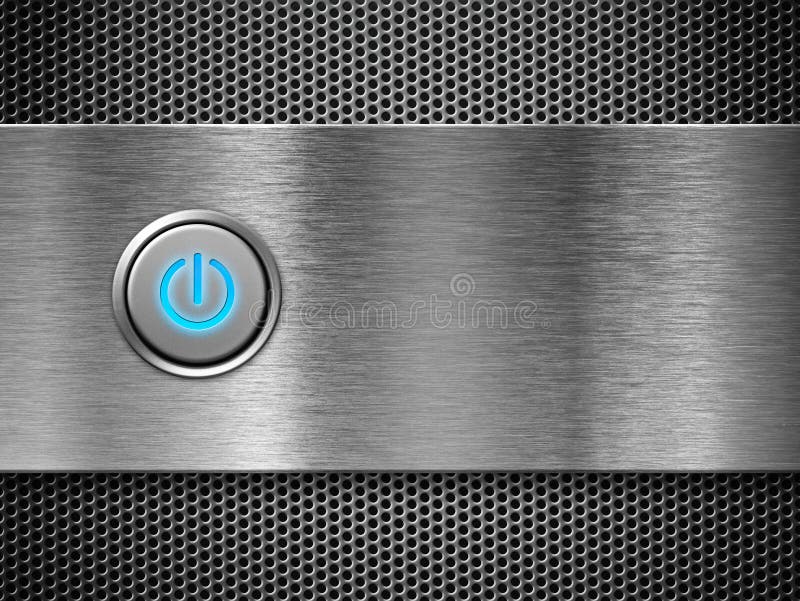 Power button on silver grate