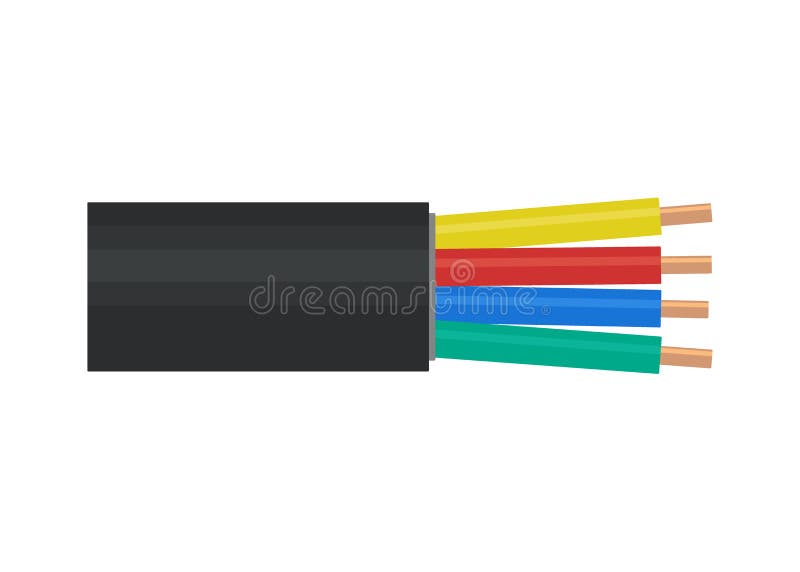Power Cable, Electric Copper Wire, Optic Fiber Network Cable. Wire Line