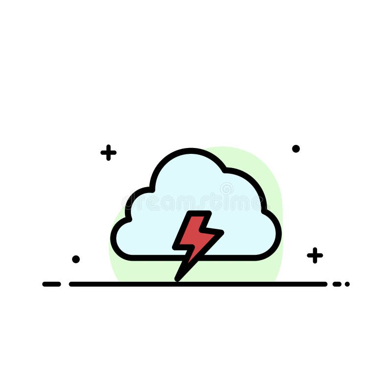 Power, Cloud, Nature, Spring, Sun Business Flat Line Filled Icon Vector Banner Template royalty free illustration.