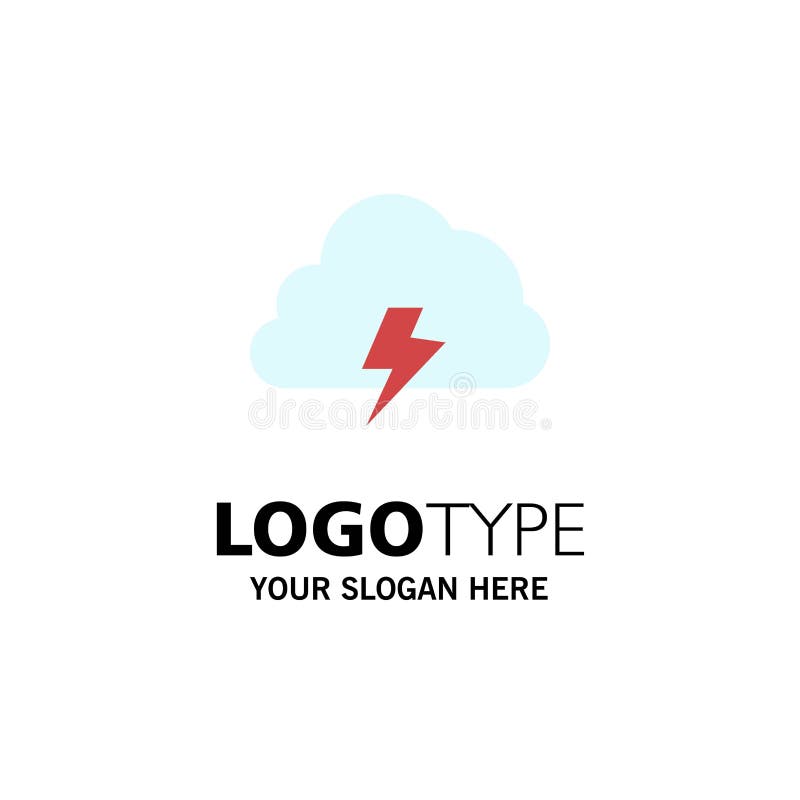 Power, Cloud, Nature, Spring, Sun Business Logo Template. Flat Color vector illustration