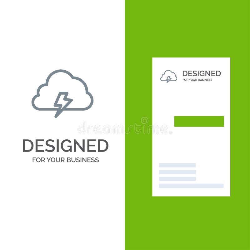 Power, Cloud, Nature, Spring, Sun Grey Logo Design and Business Card Template vector illustration