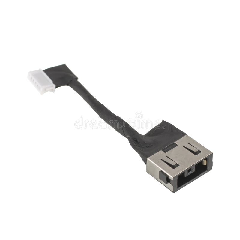 Power Connector for Laptop, Spare Part for Computer, on a White