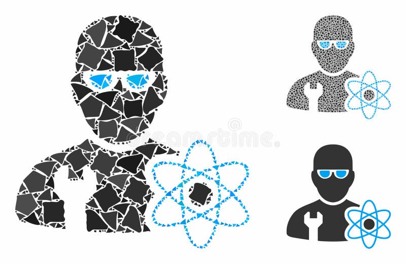Power engineer Composition Icon of Tuberous Items. Power engineer mosaic of humpy items in various sizes and color tones, based on power engineer icon. Vector humpy items are united into illustration. Power engineer icons collage with dotted pattern.