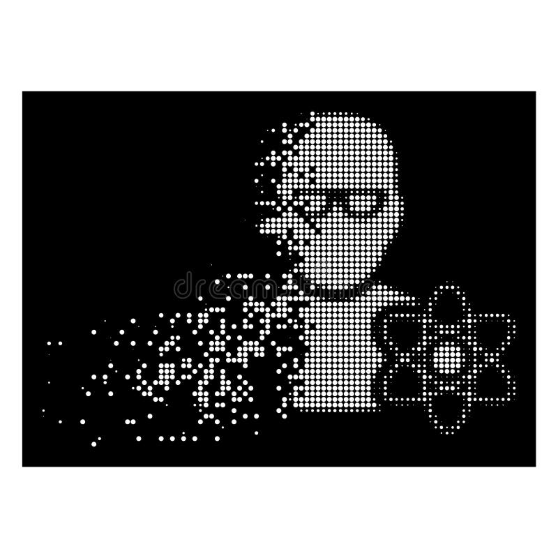 Bright Dissolved Dotted Halftone Power Engineer Icon royalty free illustration