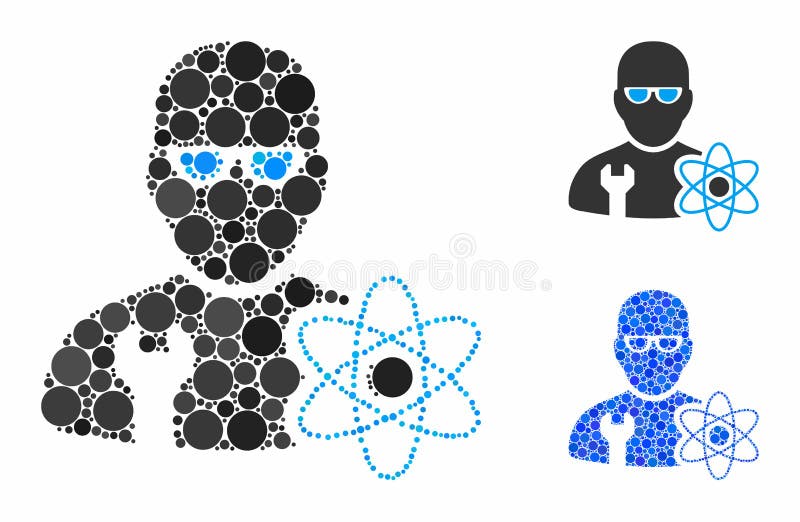 Power engineer Mosaic Icon of Round Dots stock illustration