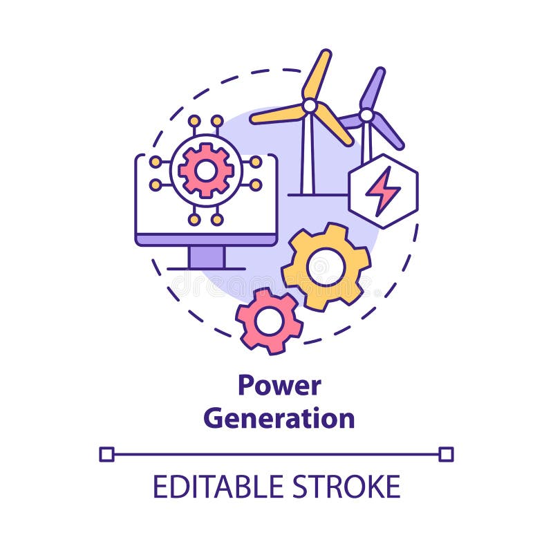 Power generation concept icon stock illustration