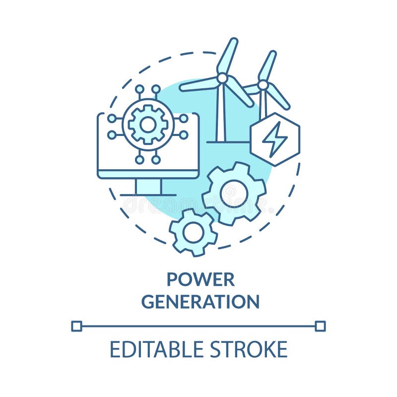 Power generation turquoise concept icon vector illustration