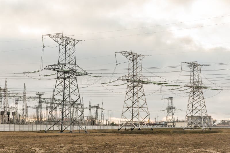 Power High Voltage Electric Power Lines Energy Industry Stock Image Image of generation