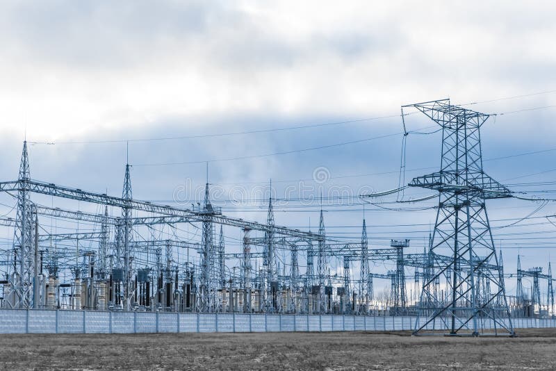 Power High Voltage Electric Power Lines Energy Industry Stock Image Image of generation