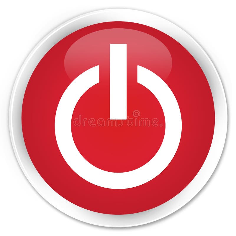 Power Icon Premium Red Round Button Stock Illustration