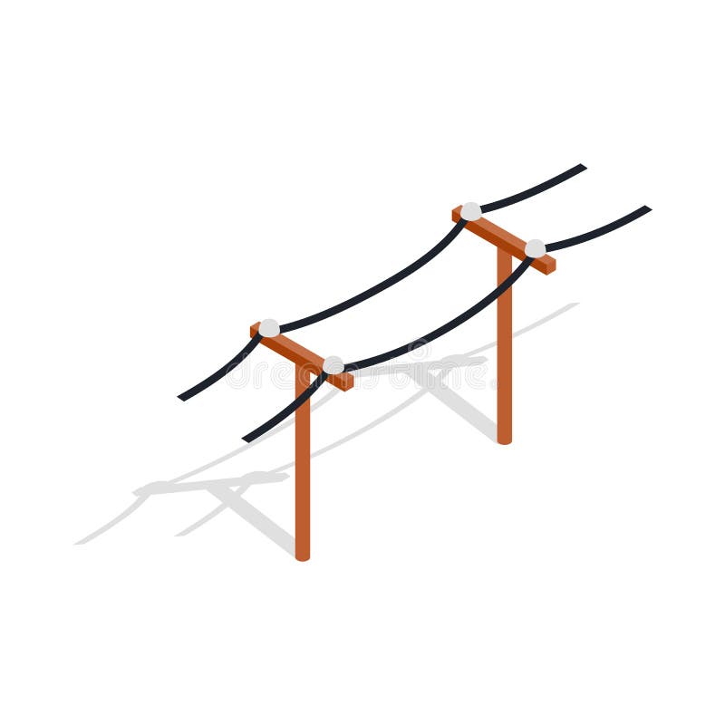 Power line icon, isometric 3d style vector illustration