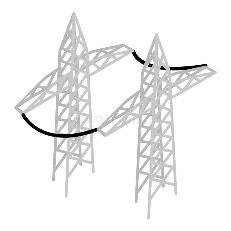 Power line icon, isometric style royalty free illustration