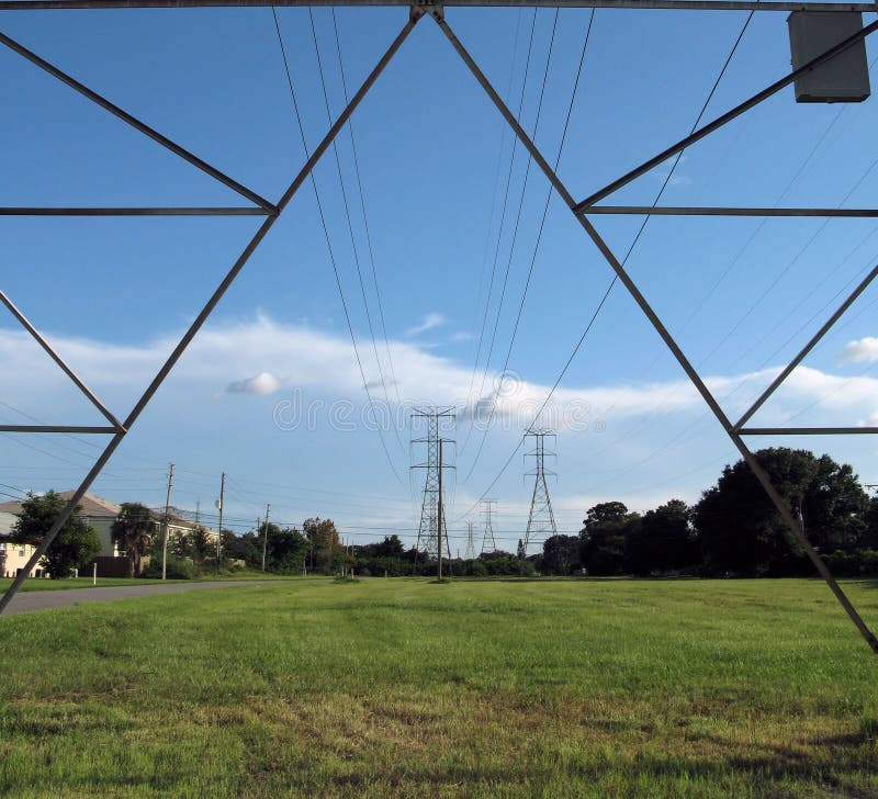 Power line and towers