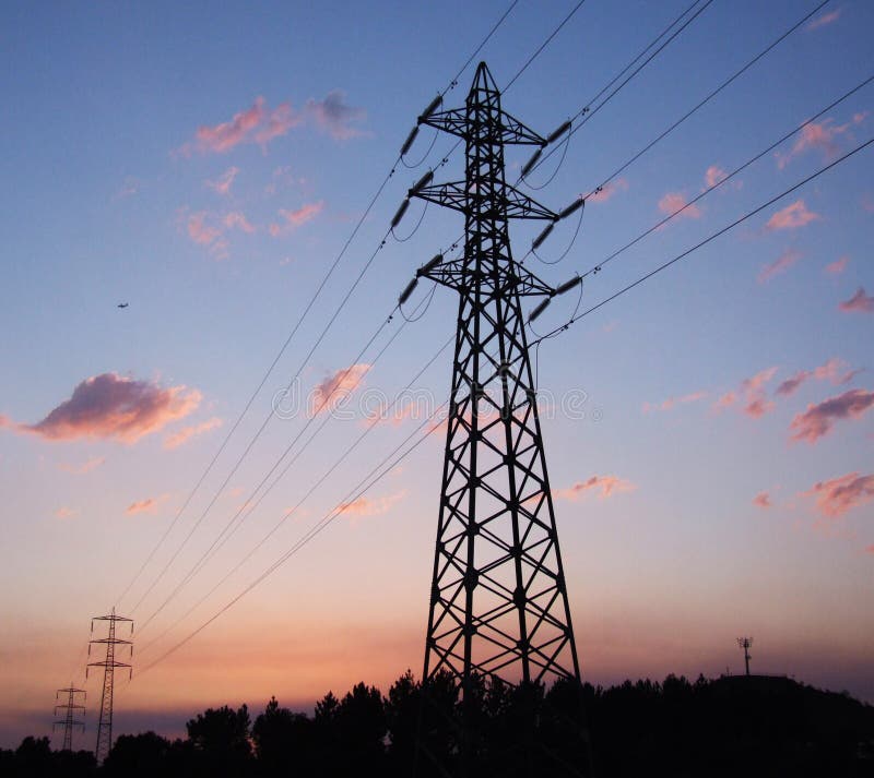 Power lines stock image