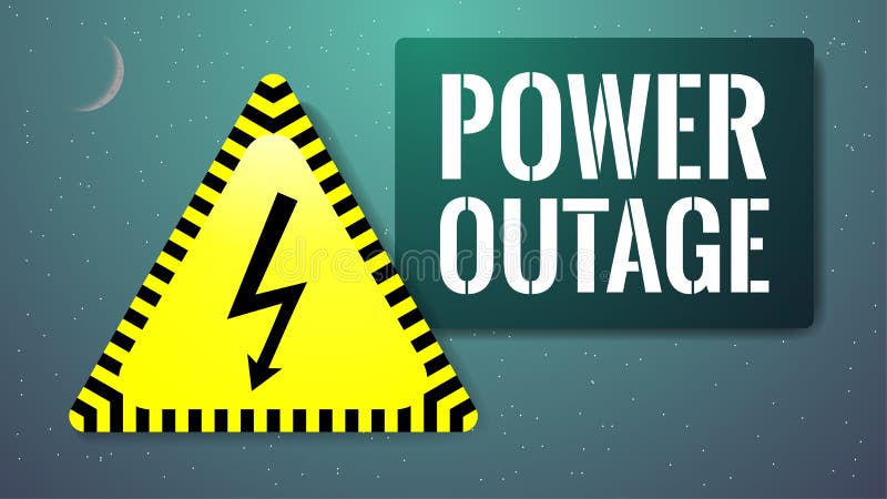 No electricity. Power outage concept on dark background stock illustration