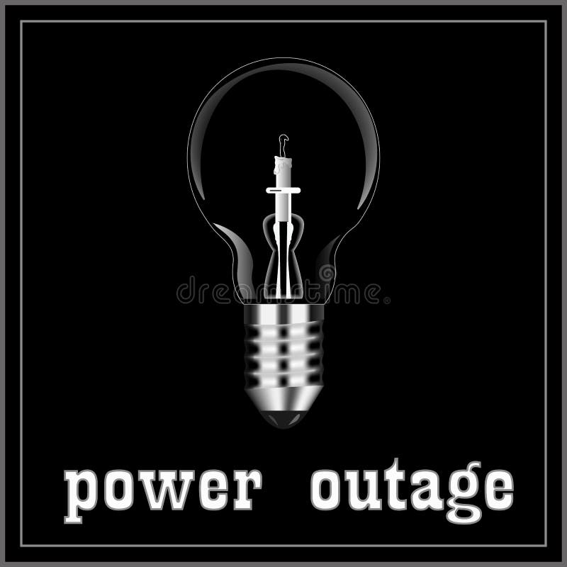 Power outage poster with candle. vector illustration