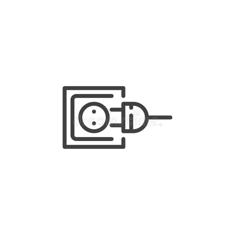 Power Outlet and Plug Line Icon Stock Vector Illustration of editable